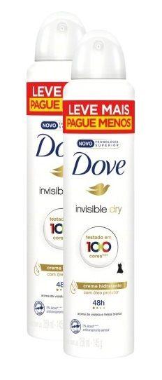 Imagem de kit 2 Desodorante Antitranspirante Dove Invisible Dry 48h 250ml