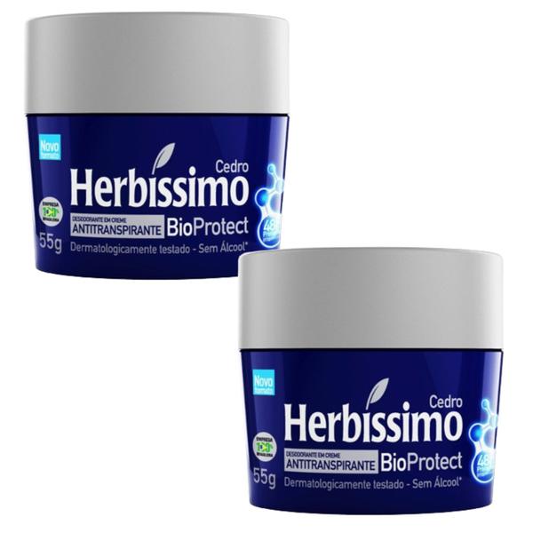 Imagem de Kit 2 Desodorante Bioprotect Cedro Herbíssimo 55G - Dana