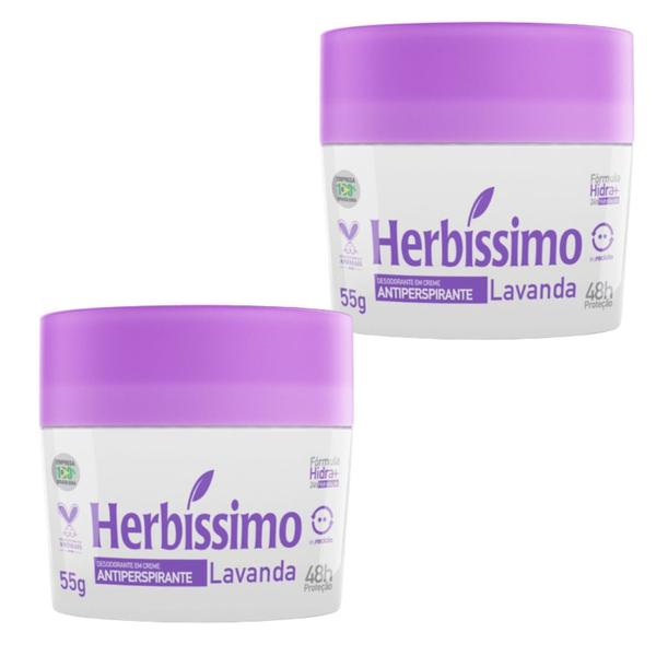 Imagem de Kit 2 Desodorante Creme Lavanda Herbíssimo 55G - Dana