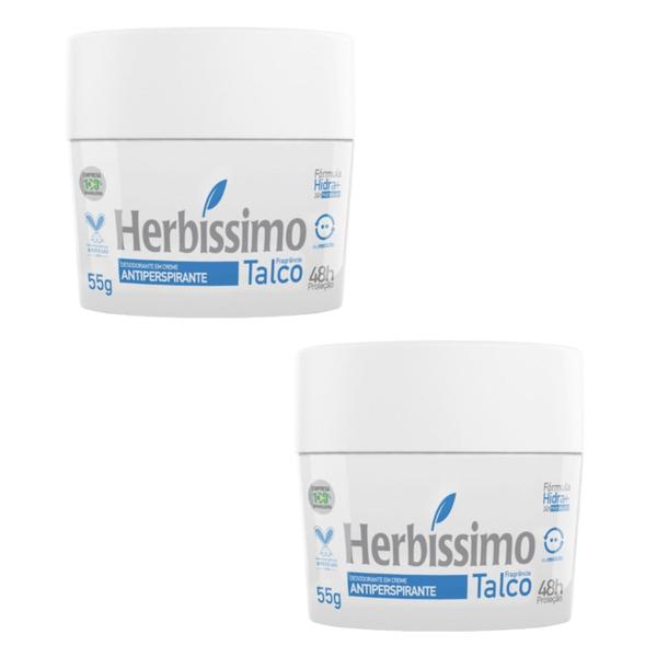 Imagem de Kit 2 Desodorante Creme Talco Herbíssimo 55G - Dana