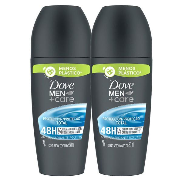 Imagem de Kit 2 Desodorante Dove Men + Care Proteção Total Roll-on Antitranspirante 48h 50ml