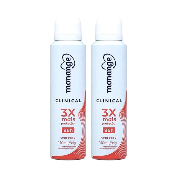 Imagem de Kit 2 Desodorante Monange Aerosol Clinical Conforto 150ml