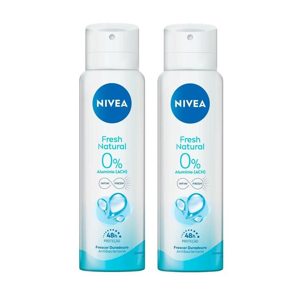 Imagem de Kit 2 Desodorante Nivea Fresh Natural Aerosol 48h 150ml