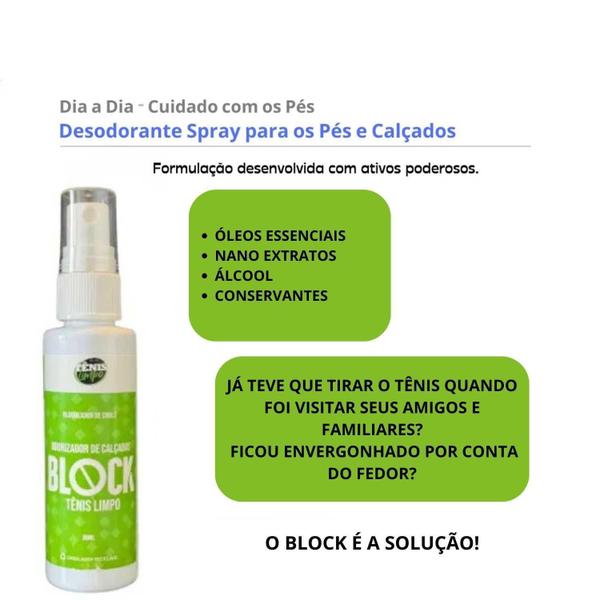 Imagem de Kit 2 Desodorante Tênis Spray Removedor Tira Chulé Block