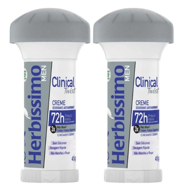 Imagem de Kit 2 Desodorante Twist Clinical Men Herbíssimo 45G - Dana