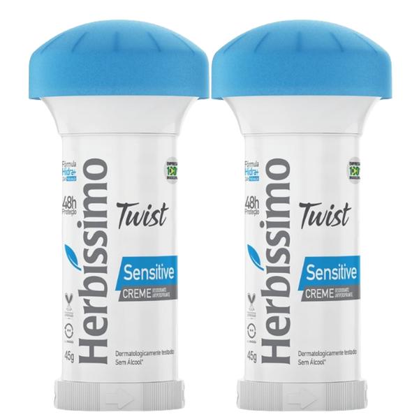 Imagem de Kit 2 Desodorante Twist Sensitive Herbíssimo 45G - Dana