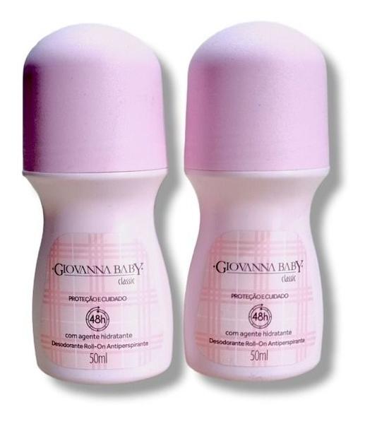 Imagem de Kit 2 Desodorantes Roll-On Giovanna Baby Classic 50ml - Proteção e Frescor com Fragrância Floral