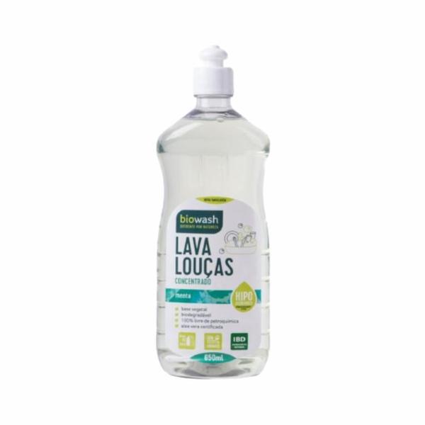 Imagem de Kit 2 Detergente Lava Louças Menta Biowash 650Ml