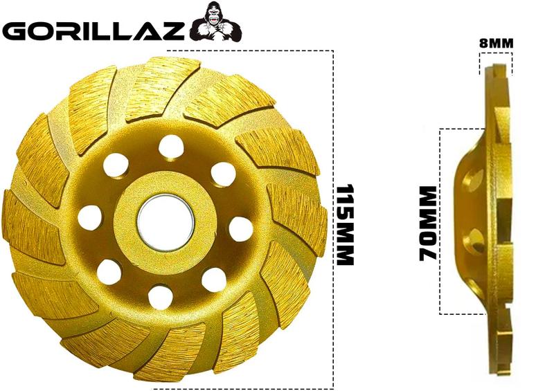 Imagem de Kit 2 Disco Rebolo Diamantado 115mm M14 Turbo Esmerilhadeira