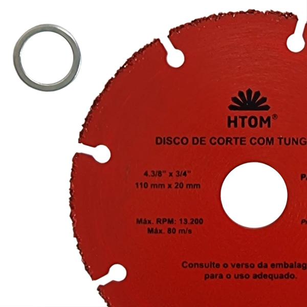 Imagem de Kit 2 Discos de Corte 110mm Tungstênio para Cortar Madeira