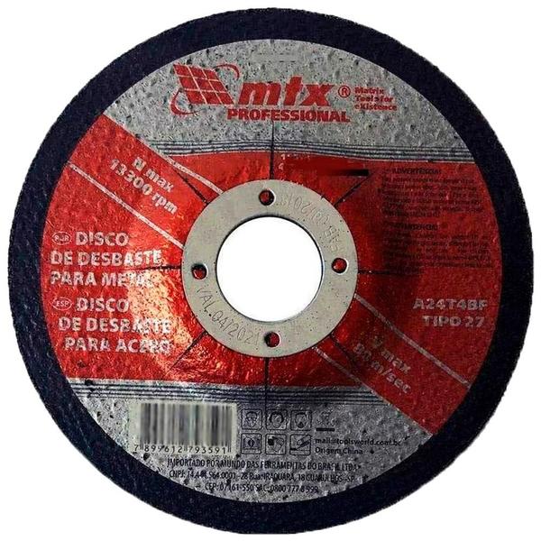 Imagem de Kit 2 Discos De Desbaste P/ Metal 7'' (180x6,4x22,2mm) - Mtx