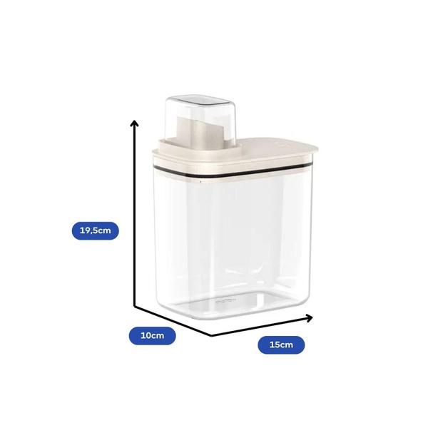 Imagem de Kit 2 Dispenser Organizador Lavanderia 1,5 L Multiuso Bege