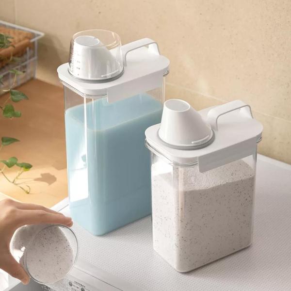 Imagem de Kit 2 Dispenser Pote Hermético Organizador Lavanderia 1,1L