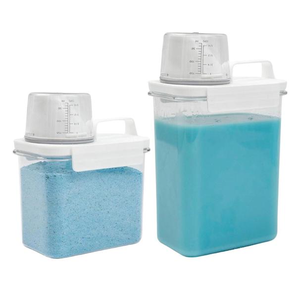 Kit 2 Dispenser Pote Medidor Hermético Porta Produtos - Oikos Imagem de Kit 2 Dispenser Pote Medidor Hermético Porta Produtos
