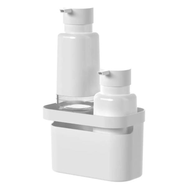 Imagem de Kit 2 Dispensers 500ml + Organizador Detergente Álcool Sabão Sabonete Líquido Banheiro Pia - Ou