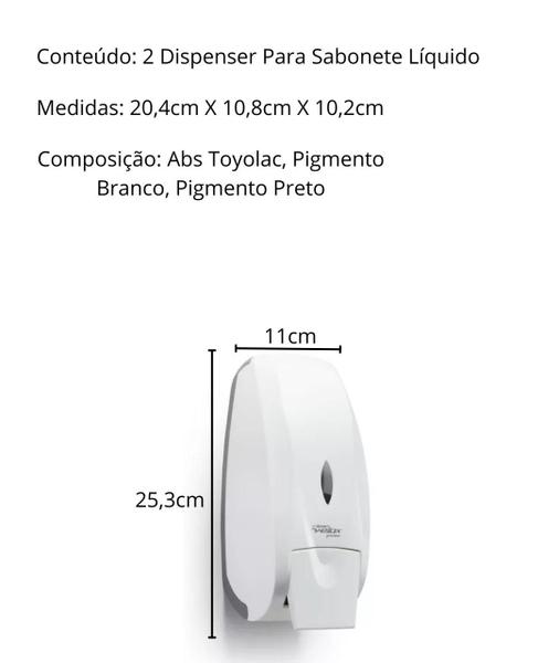 Imagem de Kit 2 Dispensers De Parede Para Álcool Gel E Detergente Saboneteira