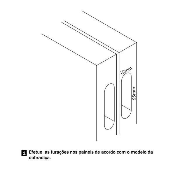 Imagem de Kit 2 Dobradiça Invisivel 95X19Mm Cromado Escovado Hafele