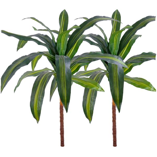 Imagem de Kit 2 Dracena Artificial Variegata Dracaena Sem Vaso Decoração