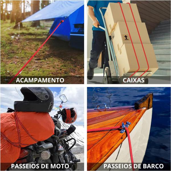 Imagem de Kit 2 Elásticos Extensores Fino P/ Bagagem Moto/bicicleta