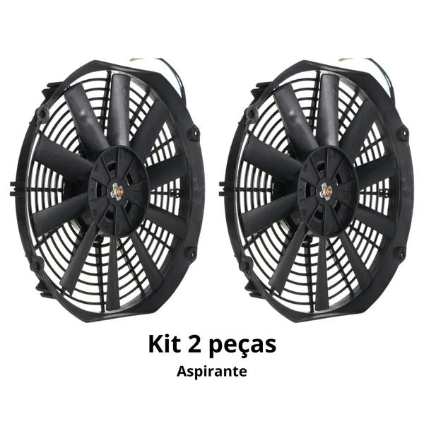 Imagem de Kit 2 Eletroventilador Universal 12" 12v Aspirante