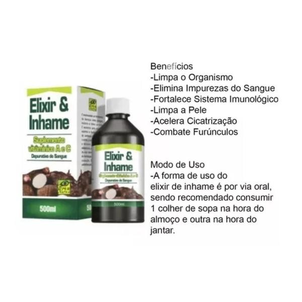 Imagem de Kit 2  Elixir De Inhame 100% Natural Pronto P/ Consumo 500ml