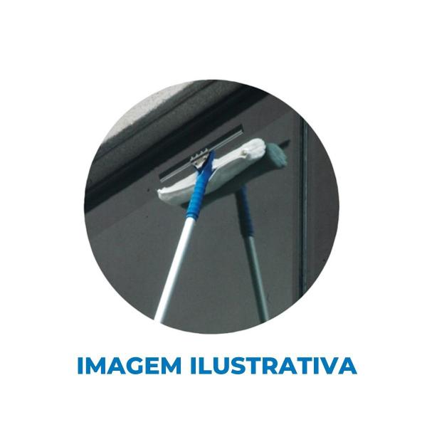 Imagem de Kit 2 em 1 Rodo para Limpeza de Vidros 35cm Com Cabo 50cm Bralimpia Lava Janela Placa Solar Multiuso