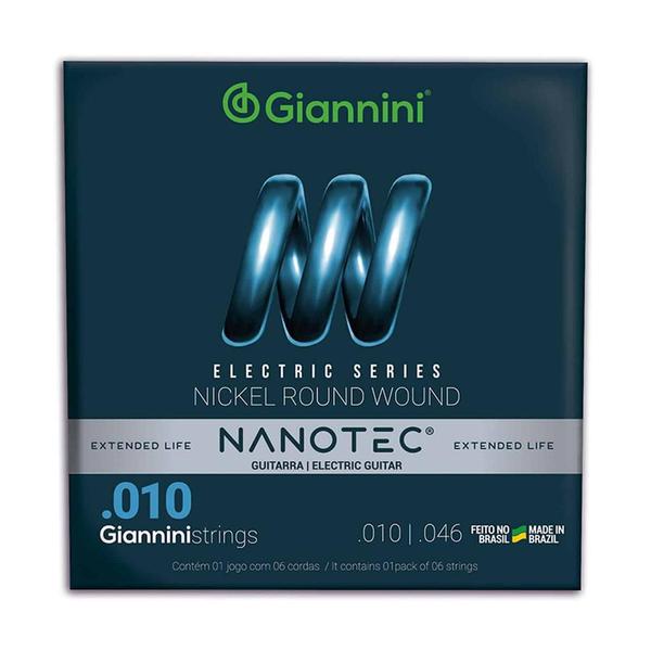 Imagem de kit 2 Encordoamento Giannini Guitarra GEEGST10 PN Nanotec