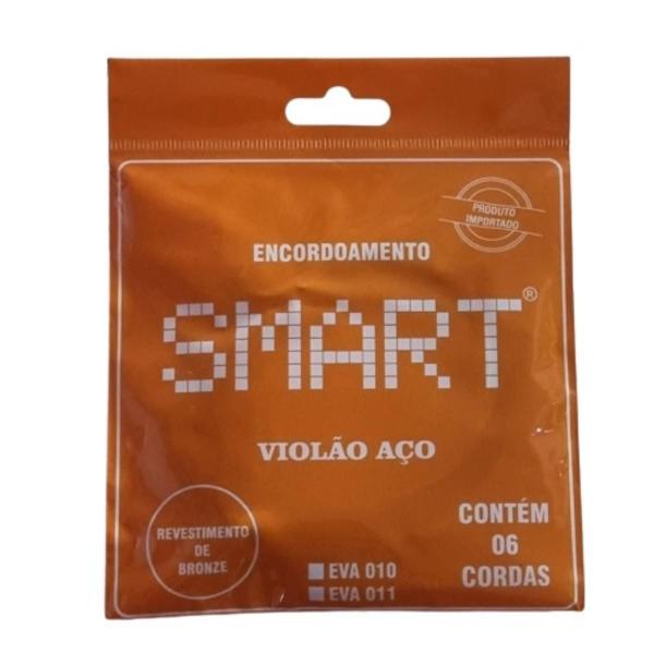 Imagem de Kit 2 Encordoamento Violão Aço 6 Cordas + Bolinha Smart .010