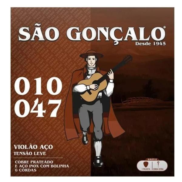 Imagem de Kit 2 Encordoamento Violão Aço São Gonçalo 010