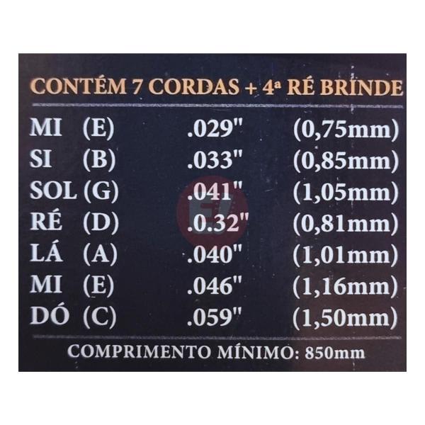 Imagem de Kit 2 Encordoamento Violão Nylon 7 Cordas Cristal N472 NIG