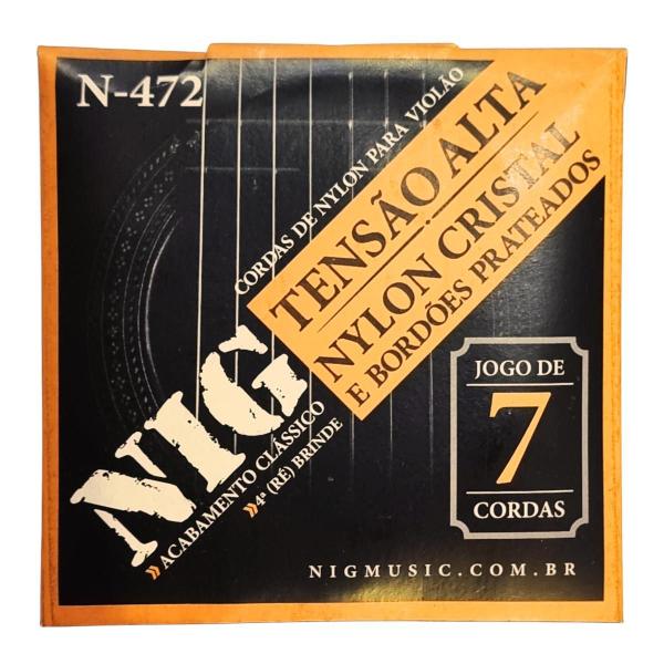 Imagem de Kit 2 Encordoamento Violão Nylon 7 Cordas Cristal N472 NIG