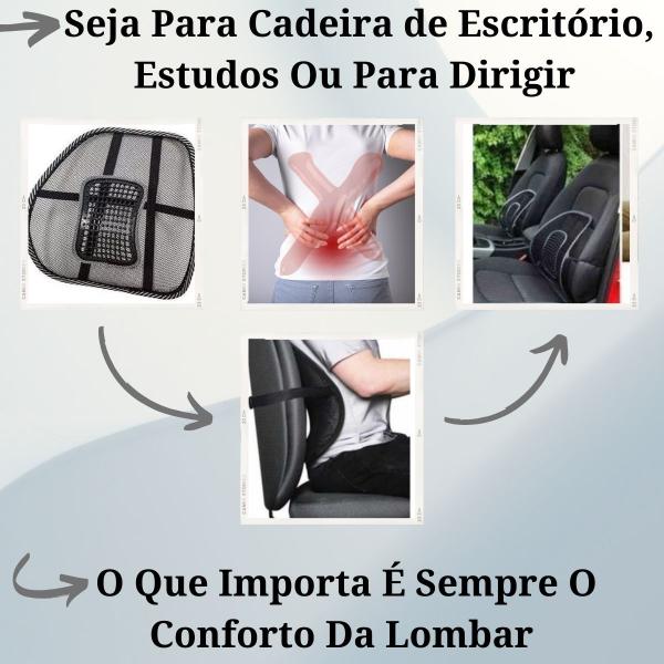 Imagem de Kit 2 Encosto Apoio Lombar Suporte Postural Para Banco Carro Cadeira