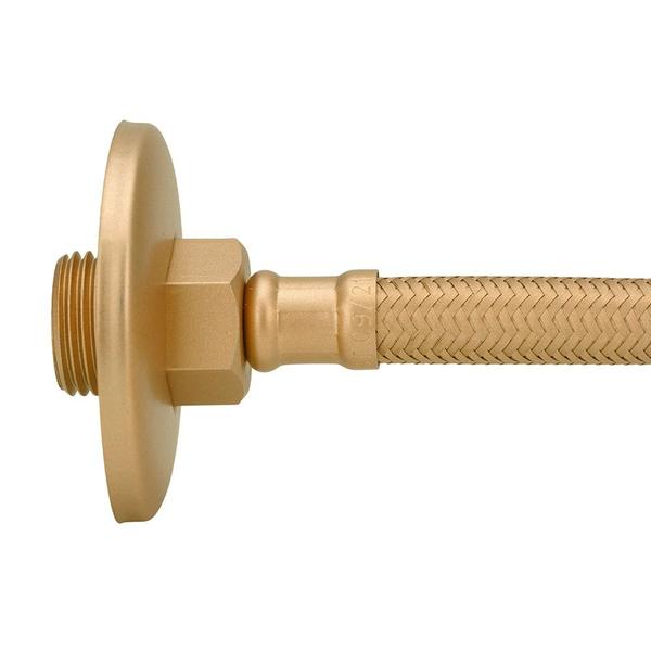 Imagem de Kit 2 Engate Mangueira Flexível Dourado Trançado Inox 40cm