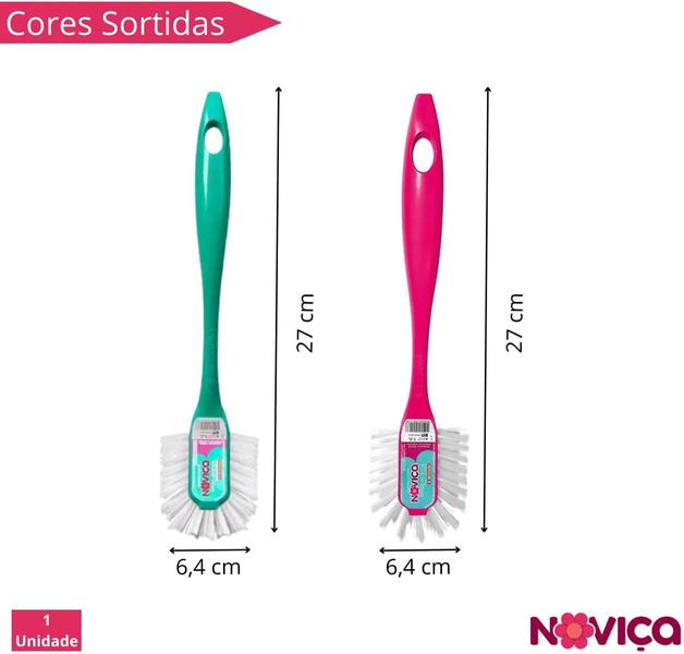 Imagem de Kit 2 Escova Longo Alcance Com Cabo Multiuso Noviça Bettanin