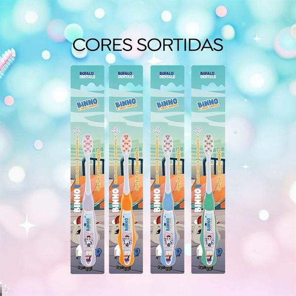 Imagem de Kit 2 Escovas Dentais Infantil Cores Sortidas Búfalo