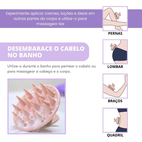 Imagem de Kit 2 Escovas Para Cabelo Massageadora Ergonômica Cerdas Silicone