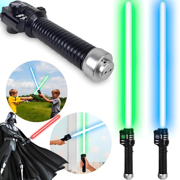 Imagem de Kit 2 Espada Star Wars Sabre De Luz + Pilhas Com Luz E Som