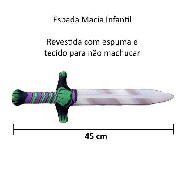 Imagem de Kit 2 Espadas Brinquedo Macia Hero Huk Almofadada Macia