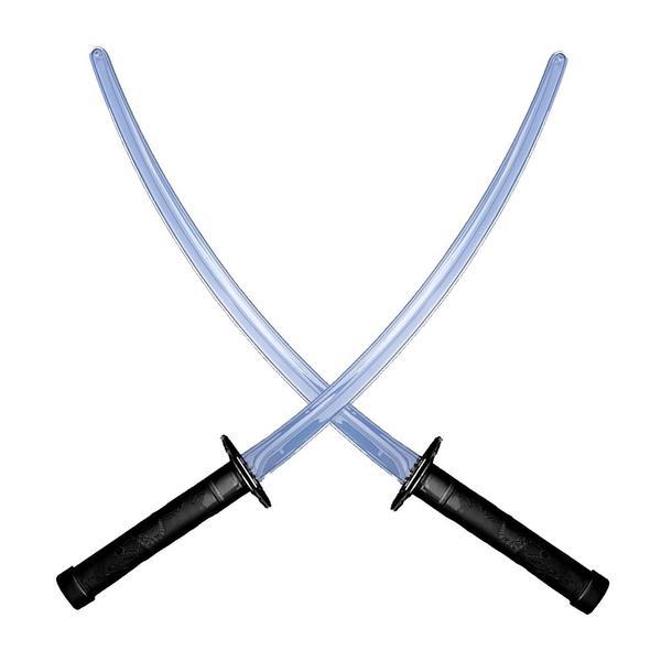 Imagem de Kit 2 Espadas de Brinquedo Ninja Super Katana Infantil com Cabo Preta 58cm