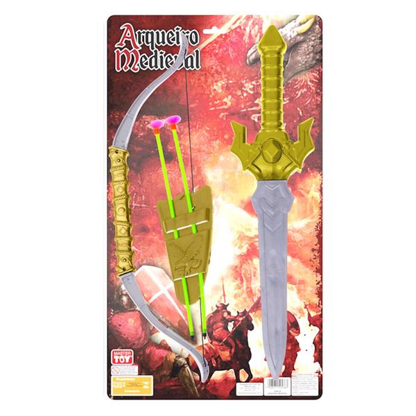 Imagem de Kit 2 Espadas Lendária Medieval com 2 Arco e Flecha Infantil