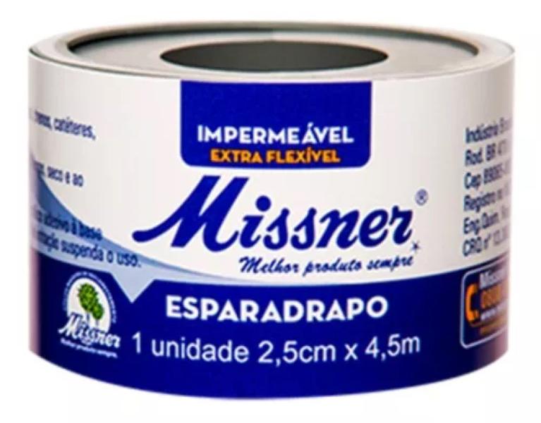 Imagem de Kit 2 Esparadrapo Impermeável 2,5cm X 4,5m Branco - Missner