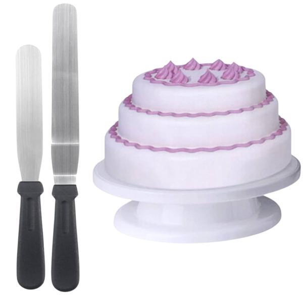 Imagem de Kit 2 Espátulas de Alisar Bolo Confeitaria 23cm Profissional