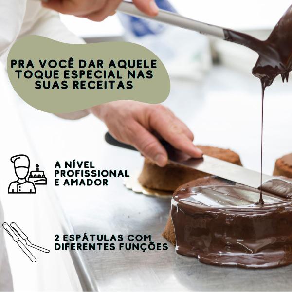 Imagem de Kit 2 Espátulas de Alisar Bolo Confeitaria 23cm Profissional