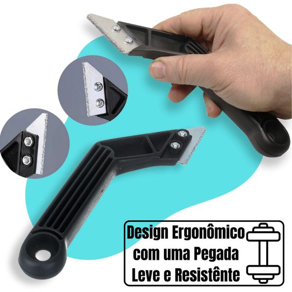 Imagem de Kit 2 Espátulas Raspador Removedor Rejunte Argamassa Silicone Com Lâmina Dupla de aço com Tungstênio Diamantado 200mm