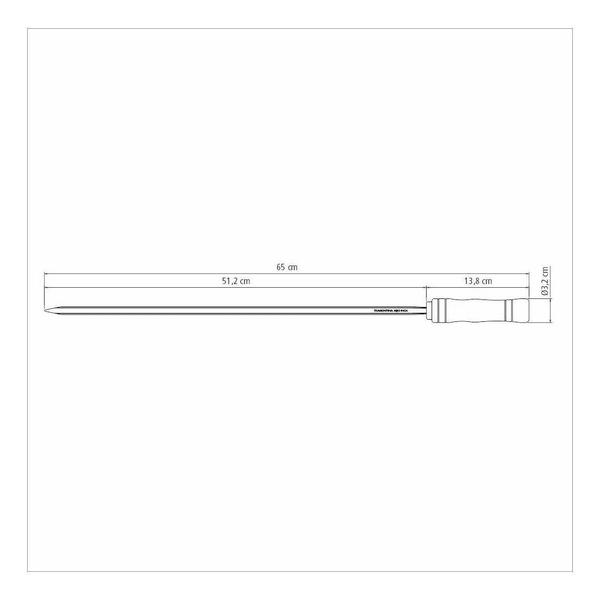 Imagem de Kit 2 Espeto Para Churrasco Inox Cabo Madeira Lamina Larga