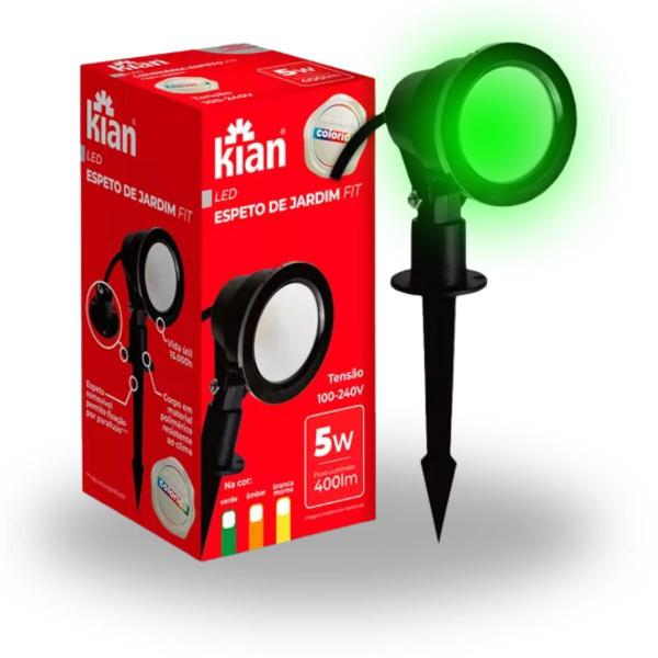 Imagem de Kit 2 Espeto Verde LED Jardim 5w Verde Biv A prova dagua