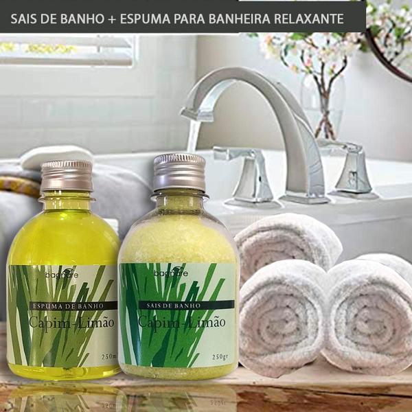 Imagem de Kit 2 Espumas Banheira + 2 Sais Banho Espumante Hidro Relax