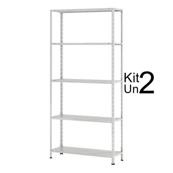Kit 2 Estante Aço Leve 5 Prateleiras 10071 - W3 Imagem de Kit 2 Estante Aço Leve 5 Prateleiras 10071