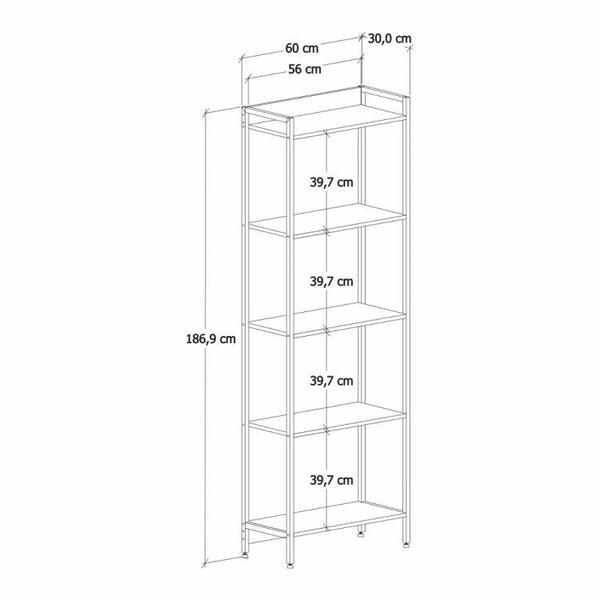 Imagem de Kit 2 Estantes para Livros Altas Industrial Aço 5 Prateleiras 187cmx60cm Active Yescasa