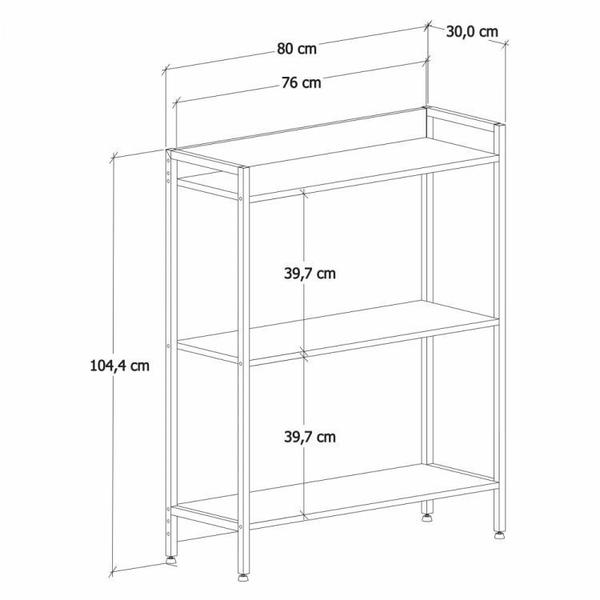 Imagem de Kit 2 Estantes para Livros Industrial 3 Prateleiras 104cmx160cm Active Yescasa